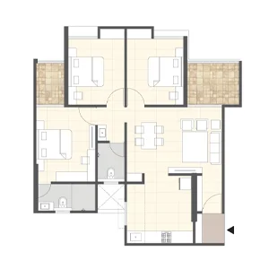 Codename Highrise Moshi 2.5 BHK Floor Plan Image